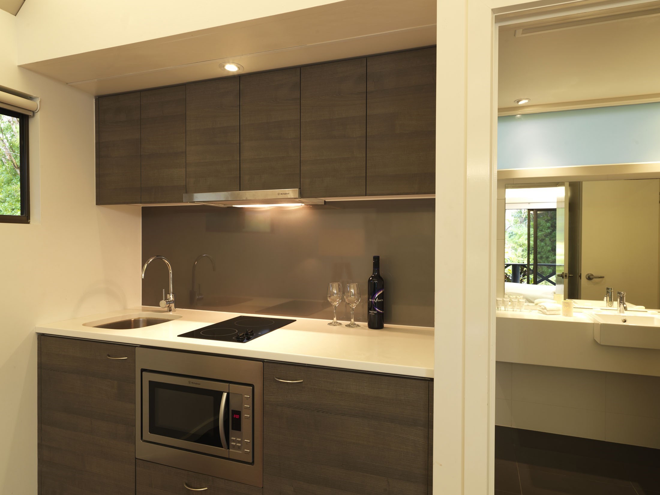 Comfortable kitchenette at Hamilton Island’s Palm Bungalows