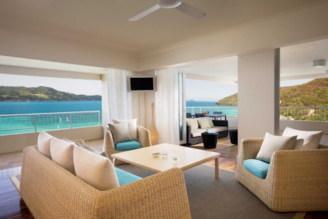 Living area in a one bedroom terrace suite - Reef View Hotel Hamilton Island