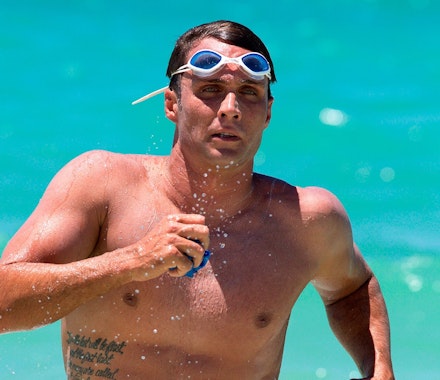 Ky Hurst swims in the Hamilton Island Endurance Series while enjoying his Whitsunday Island resort, Great Barrier Reef accommodation and Whitehaven Beach.