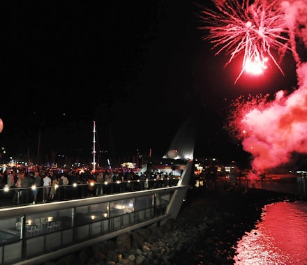 sts watch the fireworks during Audi Hamilton Island Race Week opening party - resort Hamilton Island 