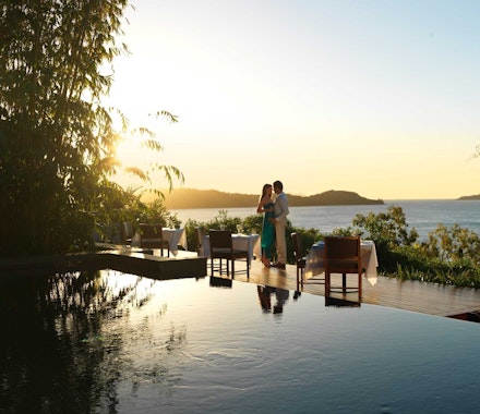 The Long Pavilion Restaurant offers a romantic sunset dinner location - honeymoon Hamilton Island