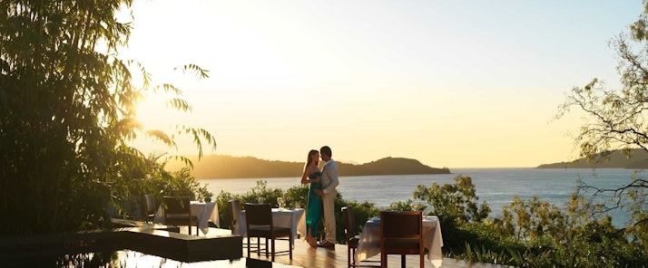 The Long Pavilion Restaurant offers a romantic sunset dinner location - honeymoon Hamilton Island