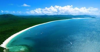 See the amazing Whitehaven Beach from the air - romantic holidays Hamilton Island 